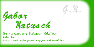 gabor matusch business card